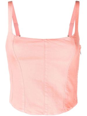 Patrizia Pepe exposed-zip corset-style top - Pink