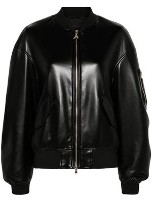 Patrizia Pepe faux-leather bomber jacket - Black
