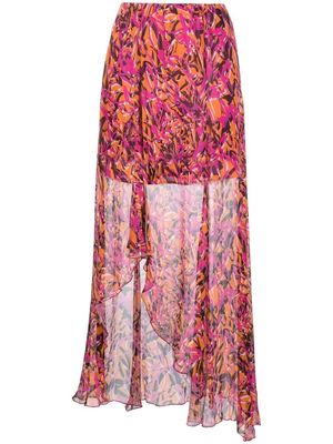 Patrizia Pepe floral print asymmetric hem skirt - Pink