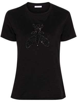 Patrizia Pepe Fly beaded T-shirt - Black