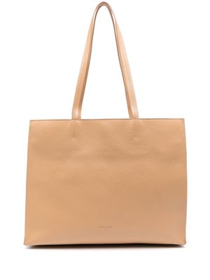 Patrizia Pepe Fly-debossed leather tote bag - Neutrals