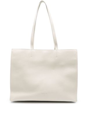 Patrizia Pepe Fly-debossed leather tote bag - White