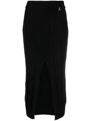 Patrizia Pepe front-slit high-waisted midi skirt - Black