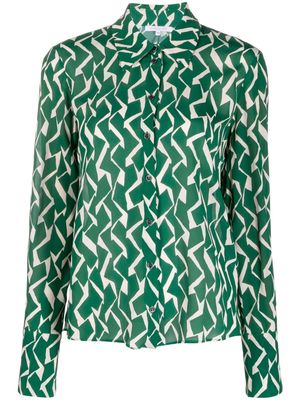 Patrizia Pepe geometric-print long-sleeve shirt - Green