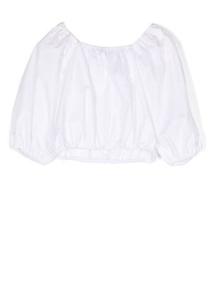 Patrizia Pepe girl cropped pleated blouse - White