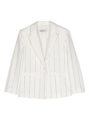 Patrizia Pepe girl crystal-embellished blazer - White