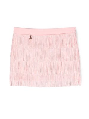 Patrizia Pepe girl fringed mini skirt - Pink