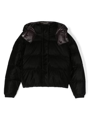 Patrizia Pepe girl hooded quilted padded jacket - Black