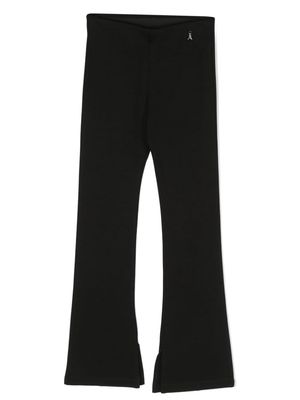 Patrizia Pepe girl logo-charm elasticated-waist trousers - Black