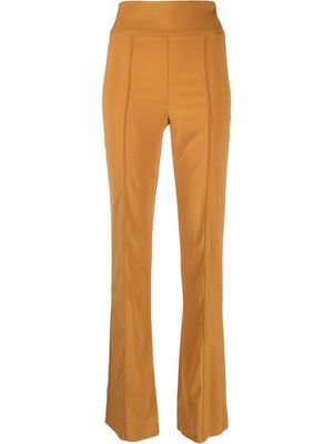 Patrizia Pepe high-waisted crepe-texture trousers - Brown