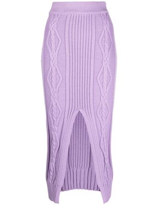 Patrizia Pepe high-waisted knitted skirt - Purple