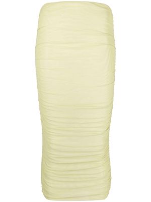 Patrizia Pepe high-waisted ruched-detailed skirt - Green
