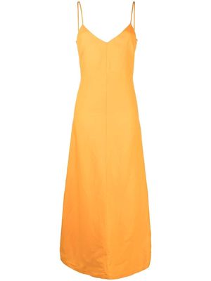 Patrizia Pepe linen-blend maxi dress - Orange