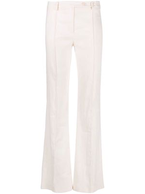 Patrizia Pepe linen-blend straight-leg trousers - White