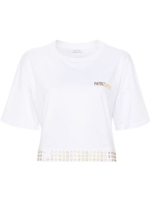 Patrizia Pepe logo-print stud-detailing T-shirt - White