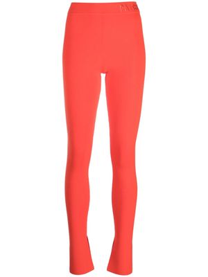 Patrizia Pepe logo-waistband mid-rise trousers - Orange