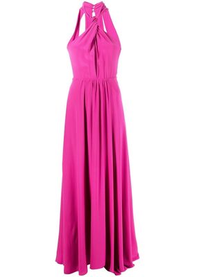 Patrizia Pepe long cut-out silk dress - Pink
