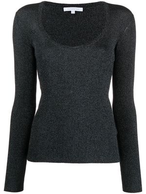 Patrizia Pepe melange-knit detail jumper - Black