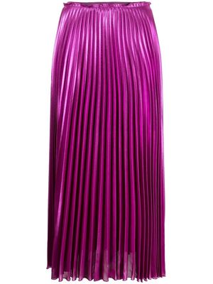 Patrizia Pepe metallic-finish pleated skirt - Purple
