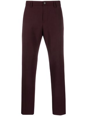 Patrizia Pepe mid-rise cotton slim trousers - Purple