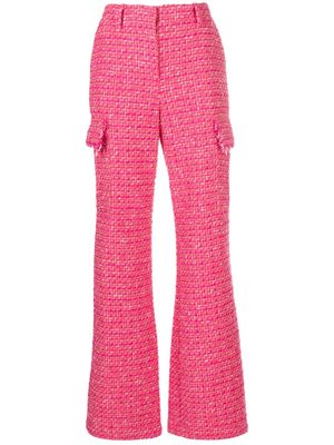 Patrizia Pepe mid-rise tweed straight-leg trousers - Pink