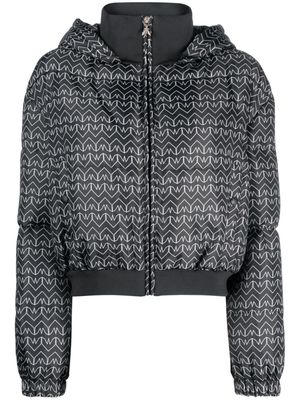 Patrizia Pepe monogram-pattern hooded puffer jacket - Black