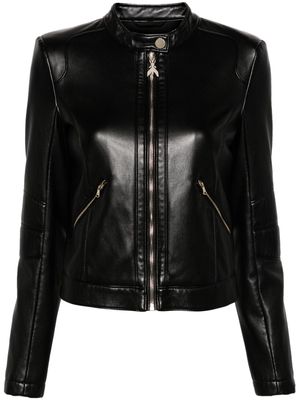 Patrizia Pepe panelled faux-leather jacket - Black