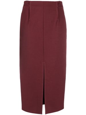 Patrizia Pepe pleat-detailing high-waisted skirt - Red