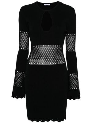 Patrizia Pepe pointelle knit-detail dress - Black