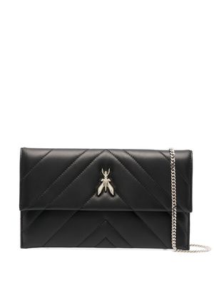 Patrizia Pepe quilted fly pochette clutch - Black
