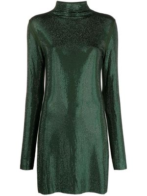 Patrizia Pepe rhinestone-embellished stretch-jersey minidress - Green