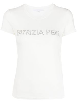 Patrizia Pepe rhinestone-logo T-shirt - White