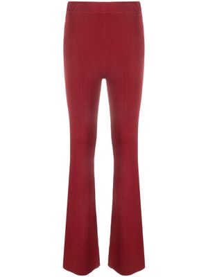 Patrizia Pepe ribbed bootcut trousers - Red