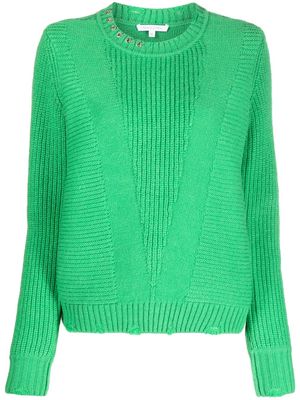 Patrizia Pepe ring-detailing ribbed-knit jumper - Green
