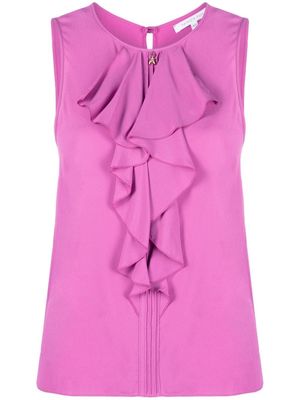 Patrizia Pepe ruffle-front sleeveless blouse - Purple