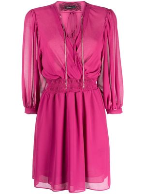 Patrizia Pepe semi-sheer half-sleeve mini dress - Pink