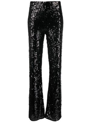 Patrizia Pepe sequin-embellished mid-rise trousers - Black