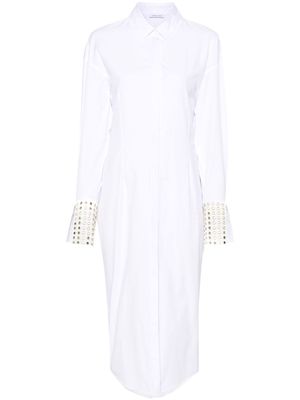 Patrizia Pepe stud detailing shirt dress - White