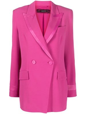 Patrizia Pepe tonal-trim double-breasted blazer - Pink