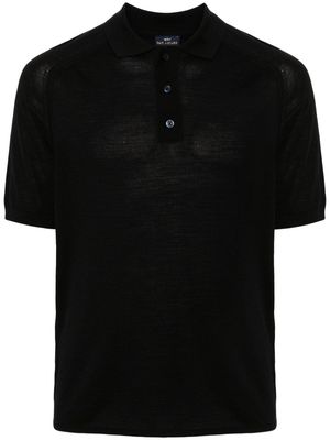 Paul & Shark buttoned virgin-wool polo shirt - Black