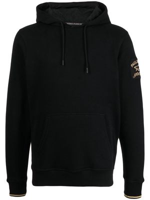 Paul & Shark cotton logo-patch hoodie - Black