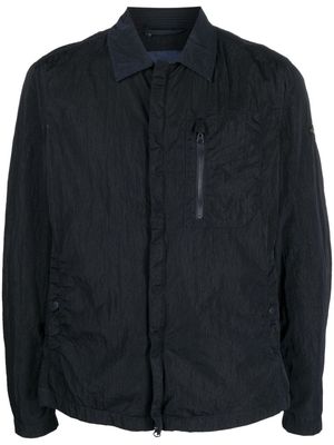 Paul & Shark crinkled long-sleeve shirt jacket - Blue