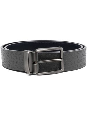 Paul & Shark debossed-logo buckle belt - Grey