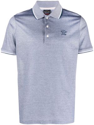 Paul & Shark embroidered-logo cotton polo shirt - Blue