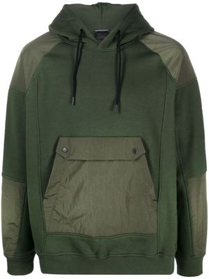 Paul & Shark flap-pocket panelled hoodie - Green
