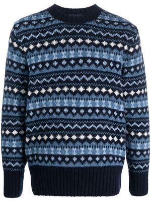 Paul & Shark intarsia-knit round-neck jumper - Blue