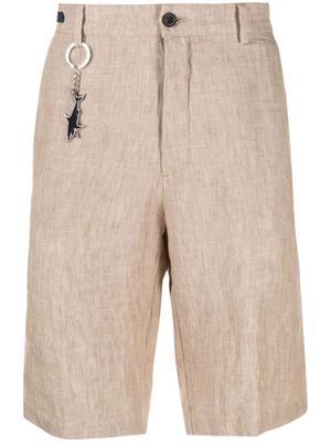 Paul & Shark keyring-attachment linen bermuda shorts - Brown