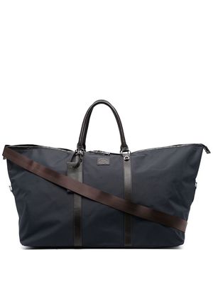 Paul & Shark leather-tag luggage bag - Blue
