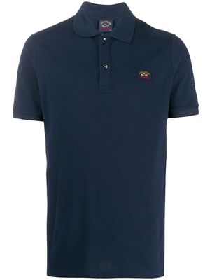 Paul & Shark logo-appliqué organic cotton polo shirt - Blue