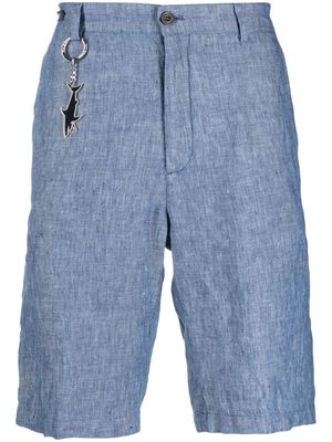 Paul & Shark logo-charm linen bermuda shorts - Blue